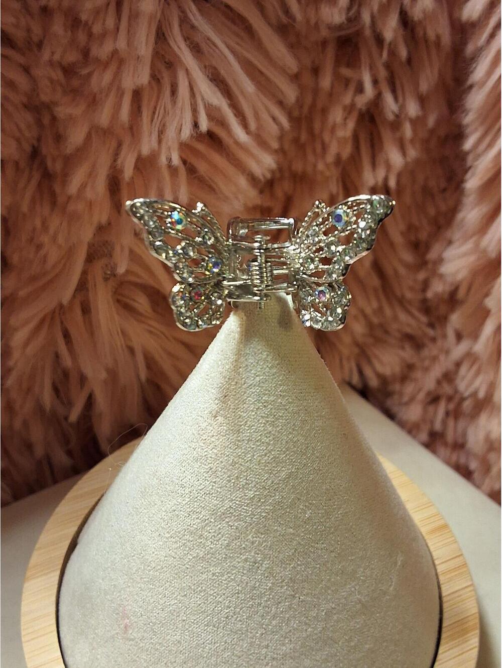 MINI Butterfly Hair CLAW metal silver